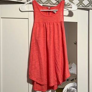 Coral pink cotton tank top
